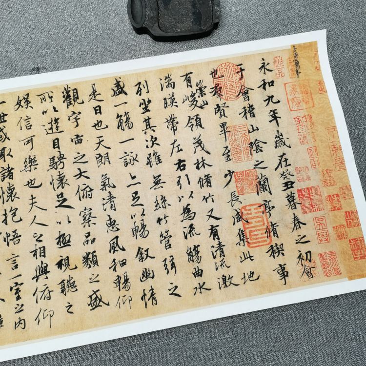 中国美術品・中国名家書画・晋の名家王献之氏水墨書法蘭亭序・掛け軸