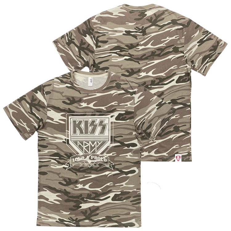 KISS ARMY X 地獄の迷彩カモフラー獣 Tシャツ(サンド) | UDO OFFICIAL SHOP