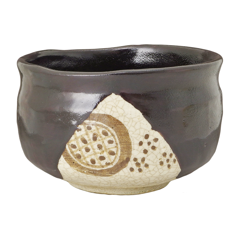 ♥美濃焼♥ 沓形 茶碗 織部黒 瀬戸黒 引出黒 桐箱付き 骨董 古玩