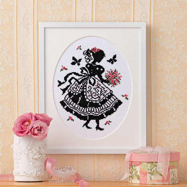 刺繍画 花を持った少女 花を持つ少女 | ｜正光画廊