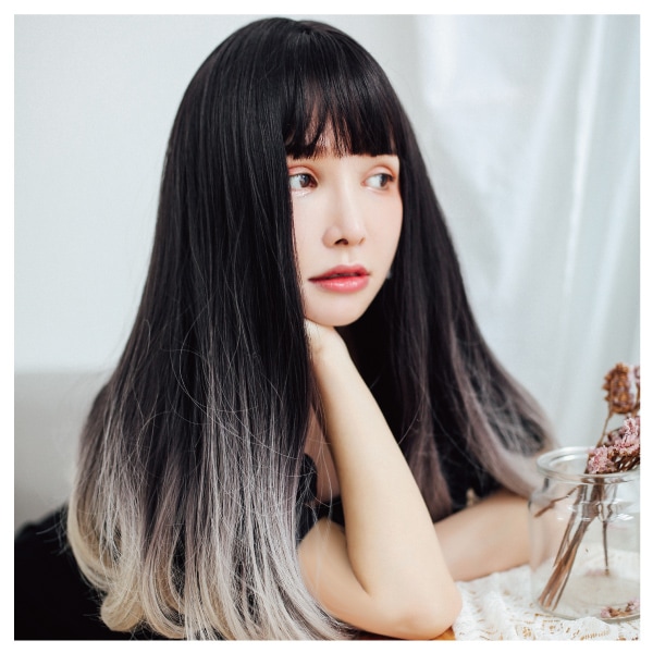 ウィッグ 『Tefure(テフリ) 大人ロングストレート ナチュラルブラック