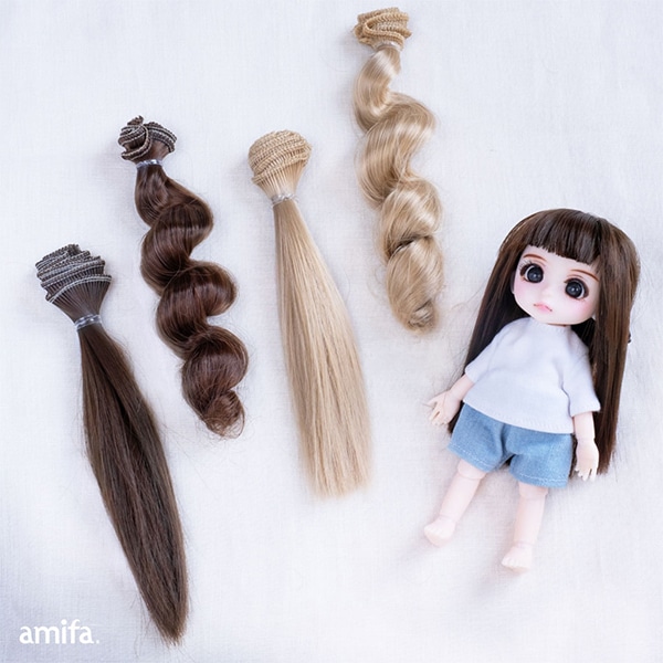 ドール パーツ 『ドール ウェフティング ストレート ハニーブロンド