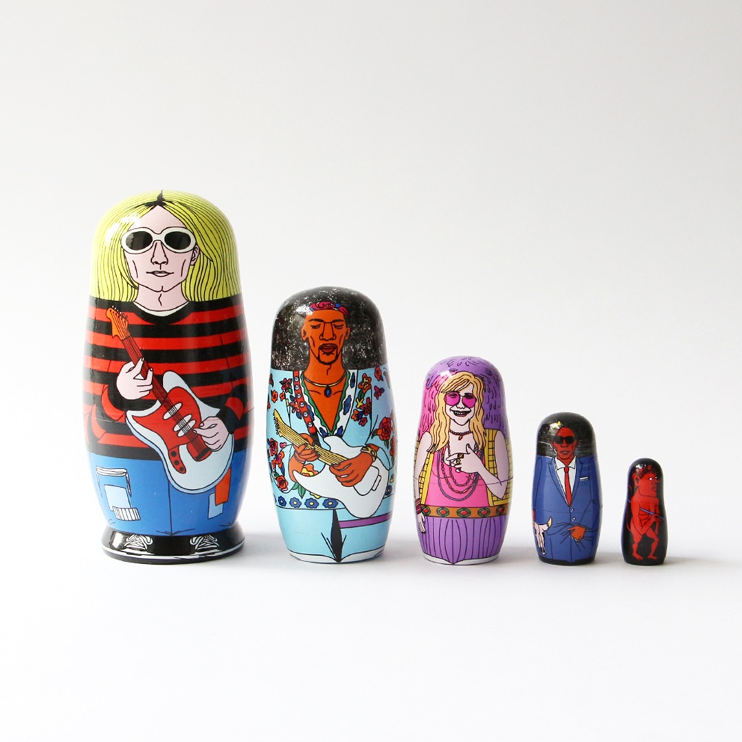 新品ロシアアーティストオリガミッチィナ作品。マトリョーシカ。7組