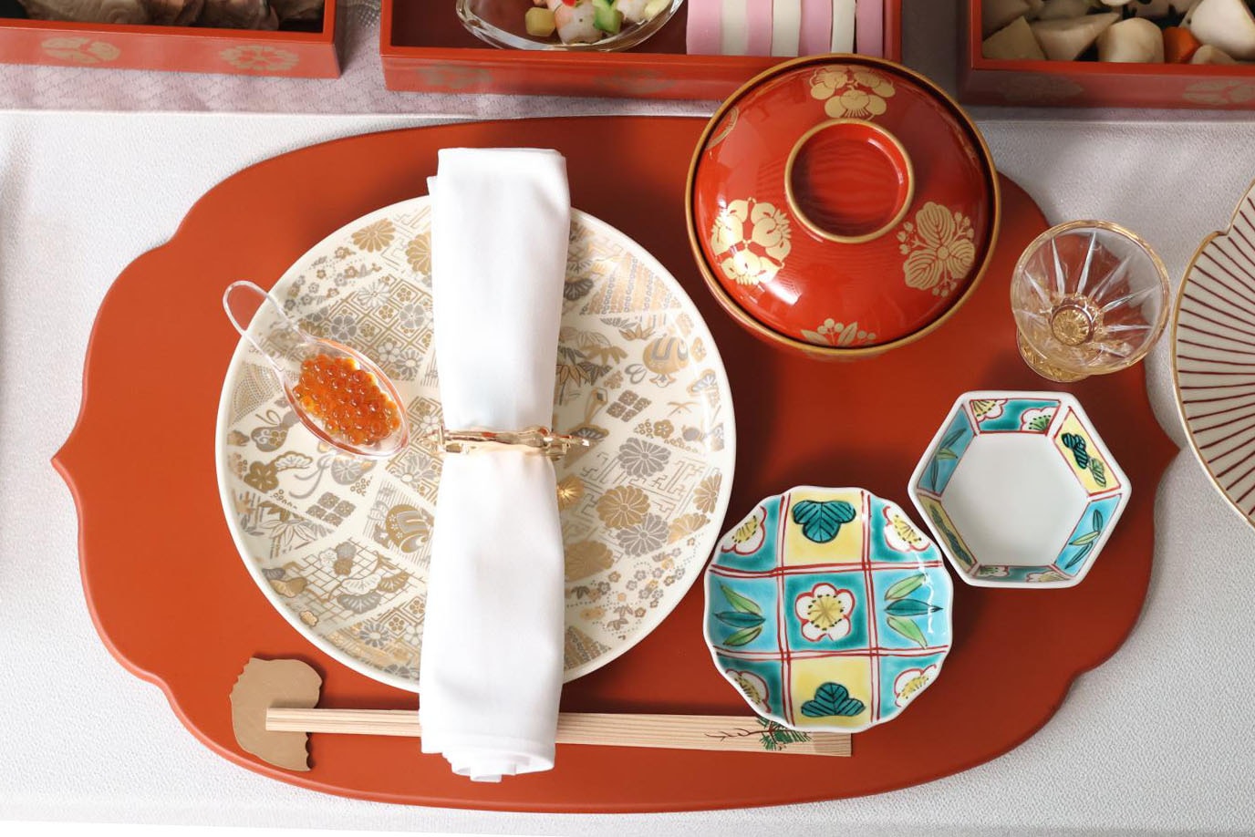 眉石窯 九谷焼 六角小付 松竹梅 ｜ 四季折々のおしゃれな和食器通販