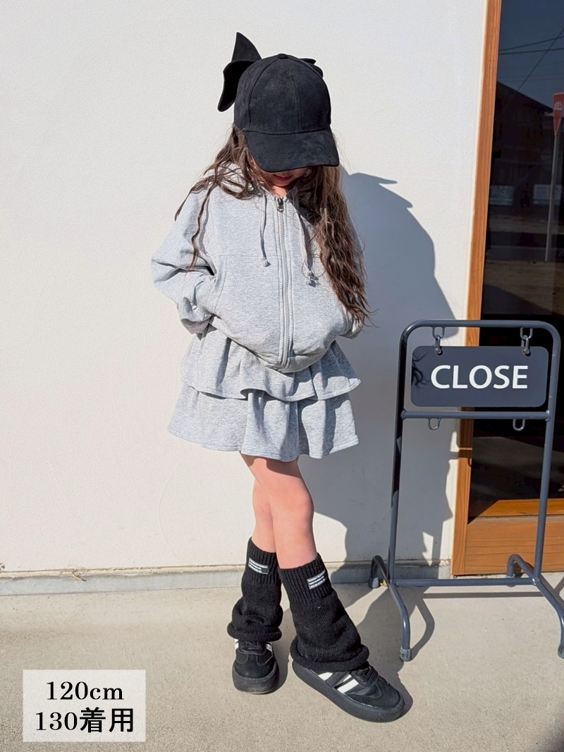 パーカー×ティアードミニスカート スウェットセットアップ | キッズ