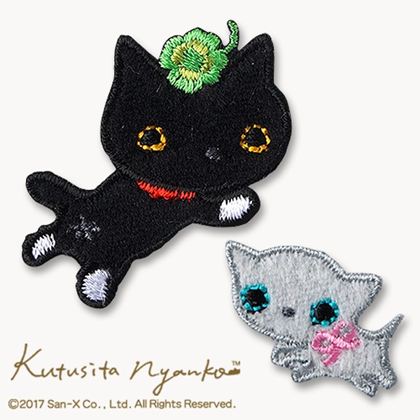 PNY15 靴下にゃんこ／シールワッペン(靴下にゃんこ&ロッシー) アイロン