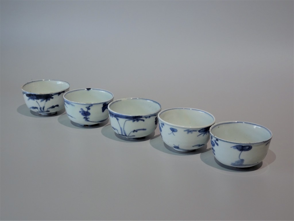 煎茶 竹泉 白磁 蛍手 煎茶碗 5客 揃い 煎茶 竹泉 白磁 蛍手 煎茶碗 5客