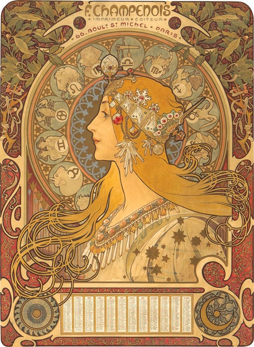 アルフォンス・ミュシャ 「ゾディアック（黄道十二宮）」（Original