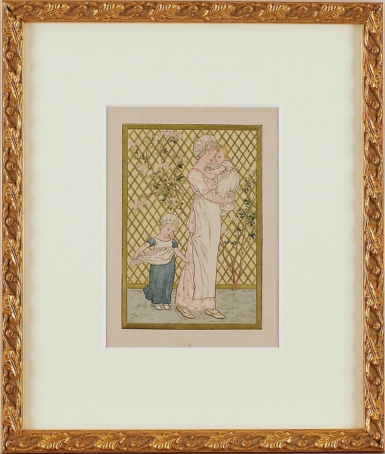 アンティークプリント ケイトグリーナウェイ 子供時代の一日 ネM367 布