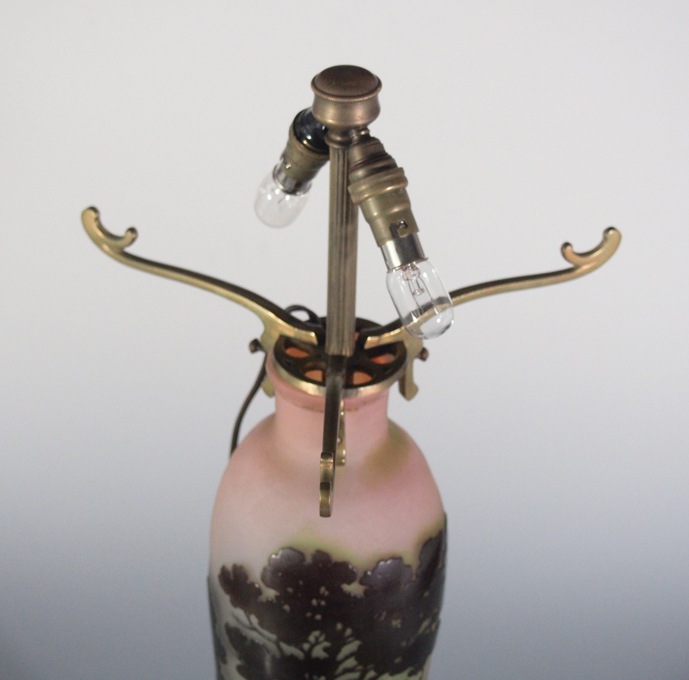 高さ62㎝【特大】山景文エミールガレ風ランプ アンティーク 高さ62