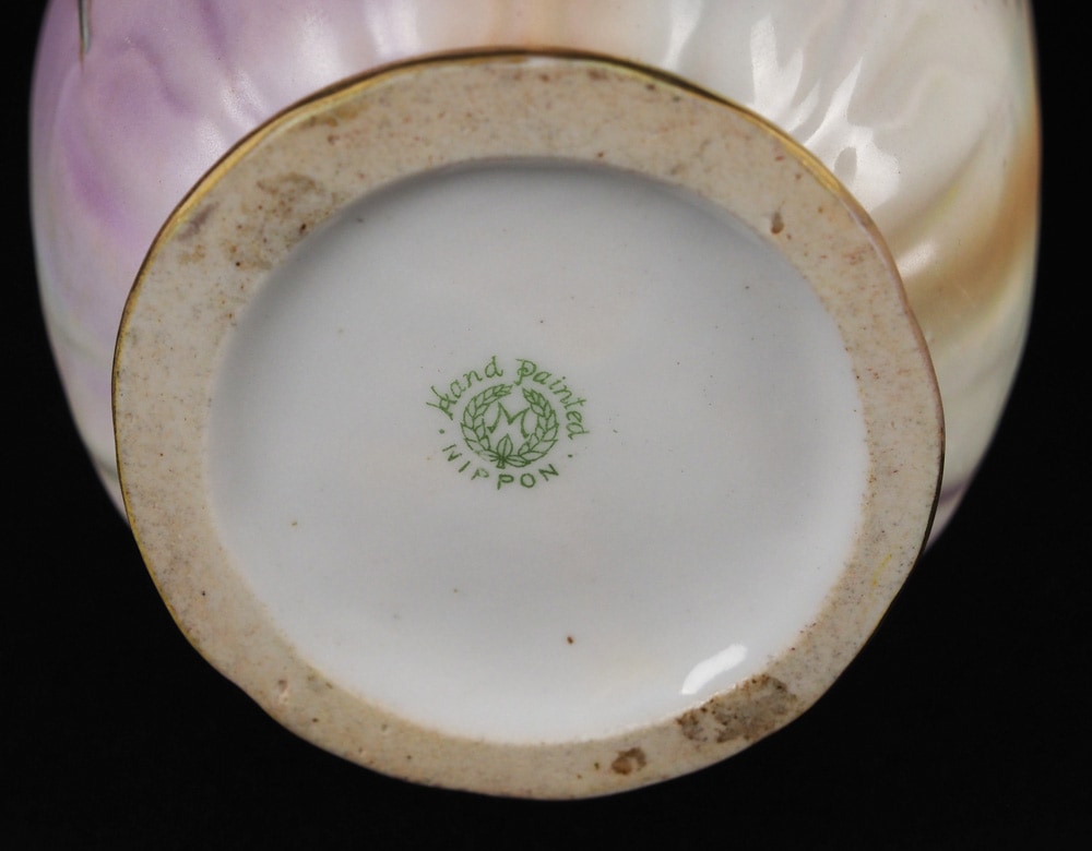 1842 オールドノリタケ 双耳花紋花瓶 時代物 【公式通販】