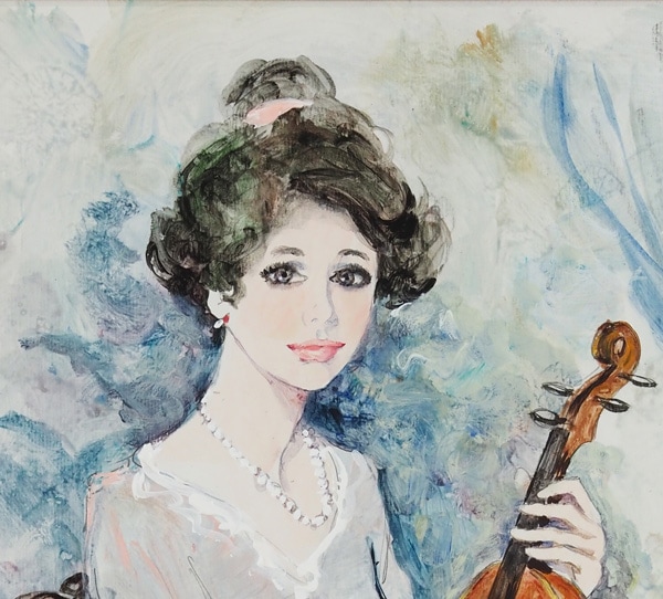 真作】【WISH】ベルナール・シャロワ Bernard Charoy「ヴァイオリンと