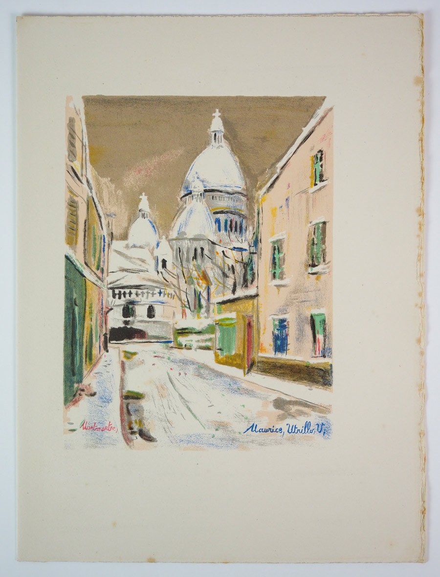 真作】【WISH】モーリス・ユトリロ Maurice Utrillo「モンマルトルの