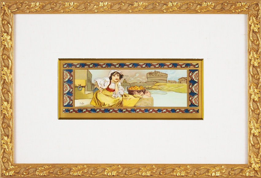 ミュシャ フラートビスケット 額装Alphonse Mucha207/300 ミュシャ