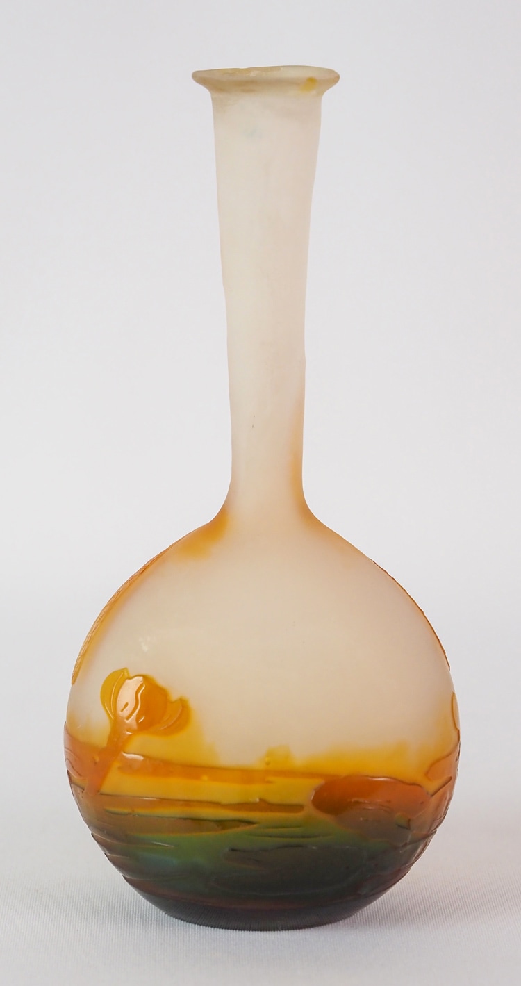 ムラーノ 金彩カラフル ミルフィオリ リボン付き 花瓶 高さ約12cm