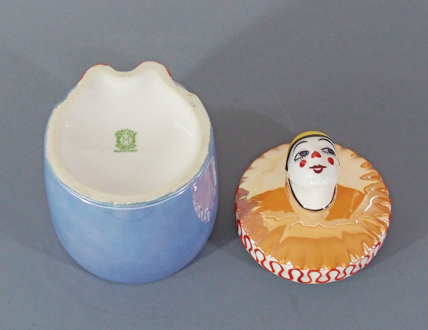 オールドノリタケ アールデコ ラスター彩 ピエロ 置物・トレー