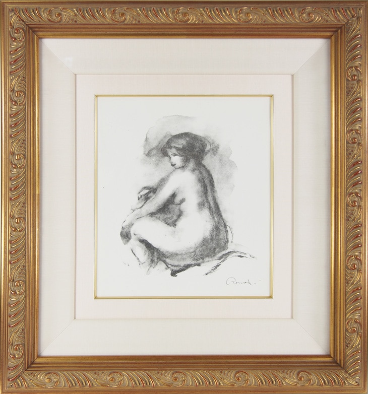 ピエール=オーギュスト・ルノワール、横たわる裸婦、希少な画集より