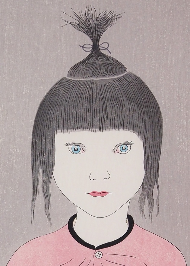 真作】版画藤田嗣治木版画蜂腰の女モノクロ版画抽象女性像X36