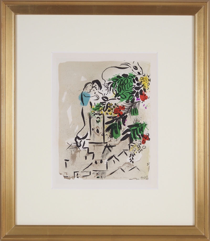 真作】シャガール「赤い馬の女曲馬師」リトポスター 画廊シール有り