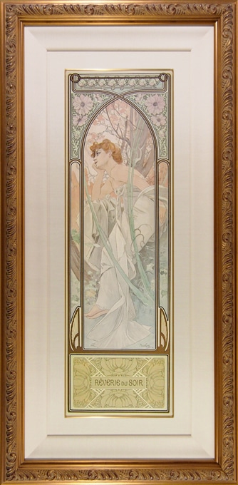 アルフォンス・ミュシャ 「四つの時の流れ」 四点組（個別額装