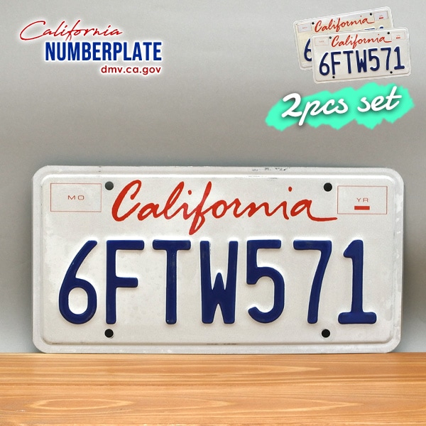 USED品 アメリカ USED ナンバープレート 2枚セット 6FTW571