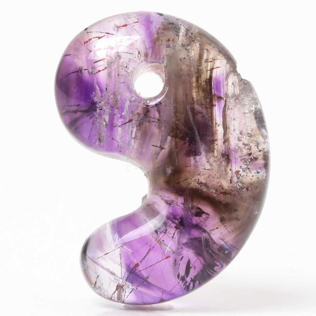 アメジストエレスチャルクォーツ（限定特価） 出雲型勾玉 20ミリ