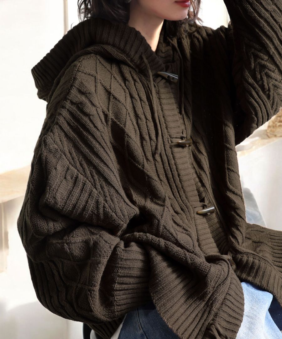 ニットパーカー ニット レディース トップス 長袖 送料無料・メール便