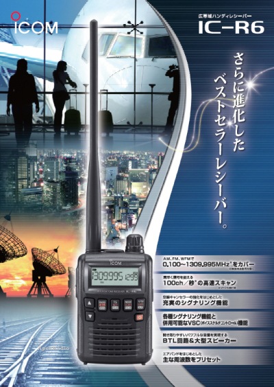 ICOM IC-R6 受信改造済み アンテナ3本 書籍付き ICOM IC-R6 受信改造