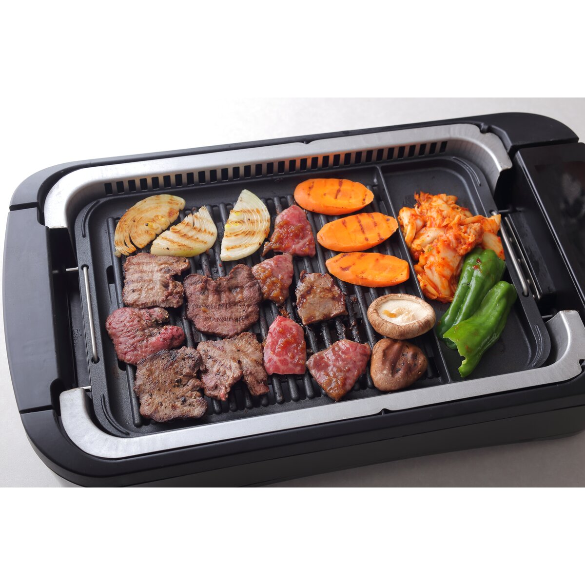 送料無料】山善 吸煙グリル×GURILL PREMIUM たこ焼きプレート付き YGMC