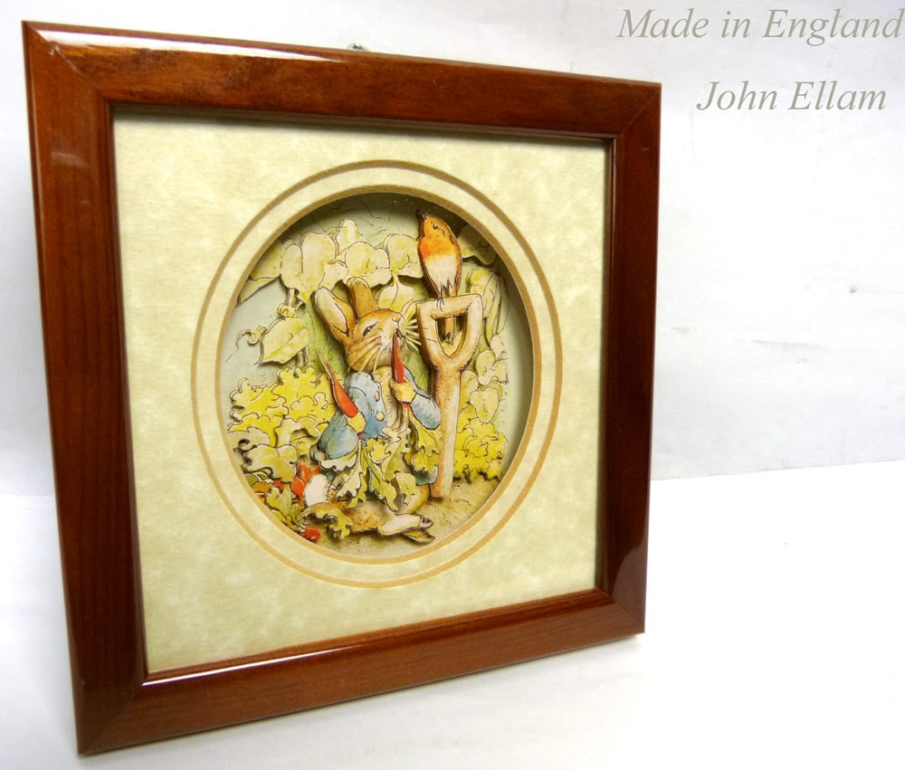 John Ellam イギリス製 デコパージュ額縁 ピーターラビット (England