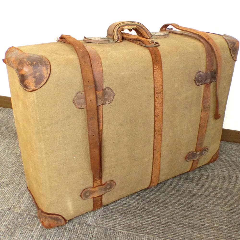 1900年代初頭 旧日本軍 アンティーク / 布張り / 行李 /トランク