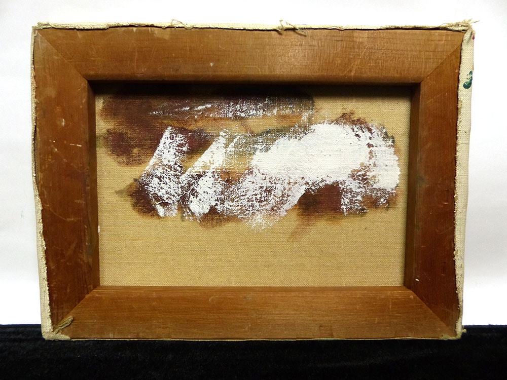 油彩 キャンバス サイン有り 油彩画 キャンバス裏側 サイン 印譜有り