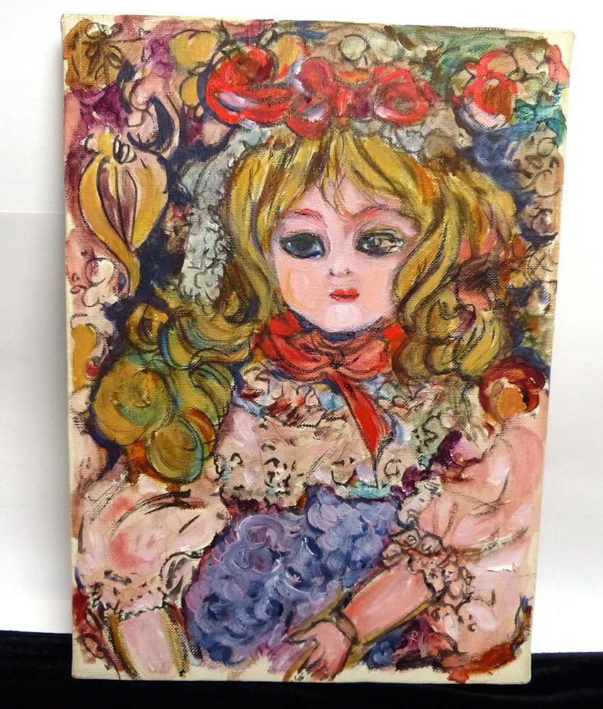 ☆真作☆ベルナール・シャロワ油彩画/「黄昏の貴婦人」8号直筆サイン