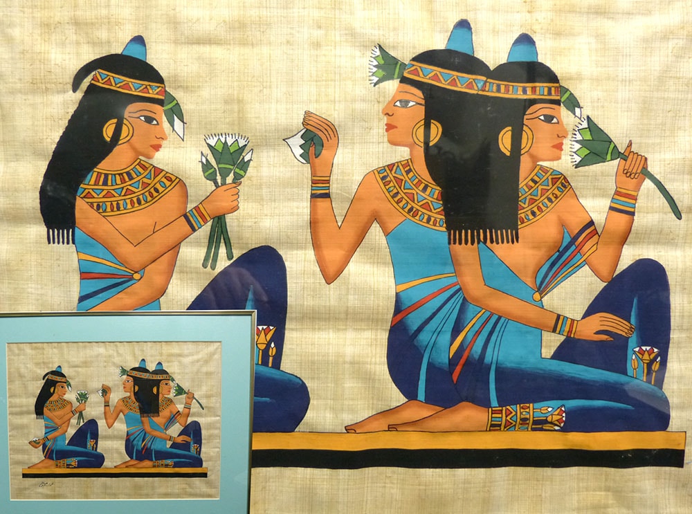 エジプト パピルス 100年以上前のビンテージ品 土産 エジプト展