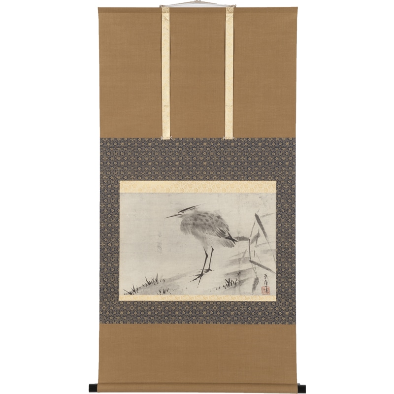 山口芳月 白鷺 しらさぎ 掛け軸 共箱 山口芳月 白鷺 しらさぎ 掛け軸