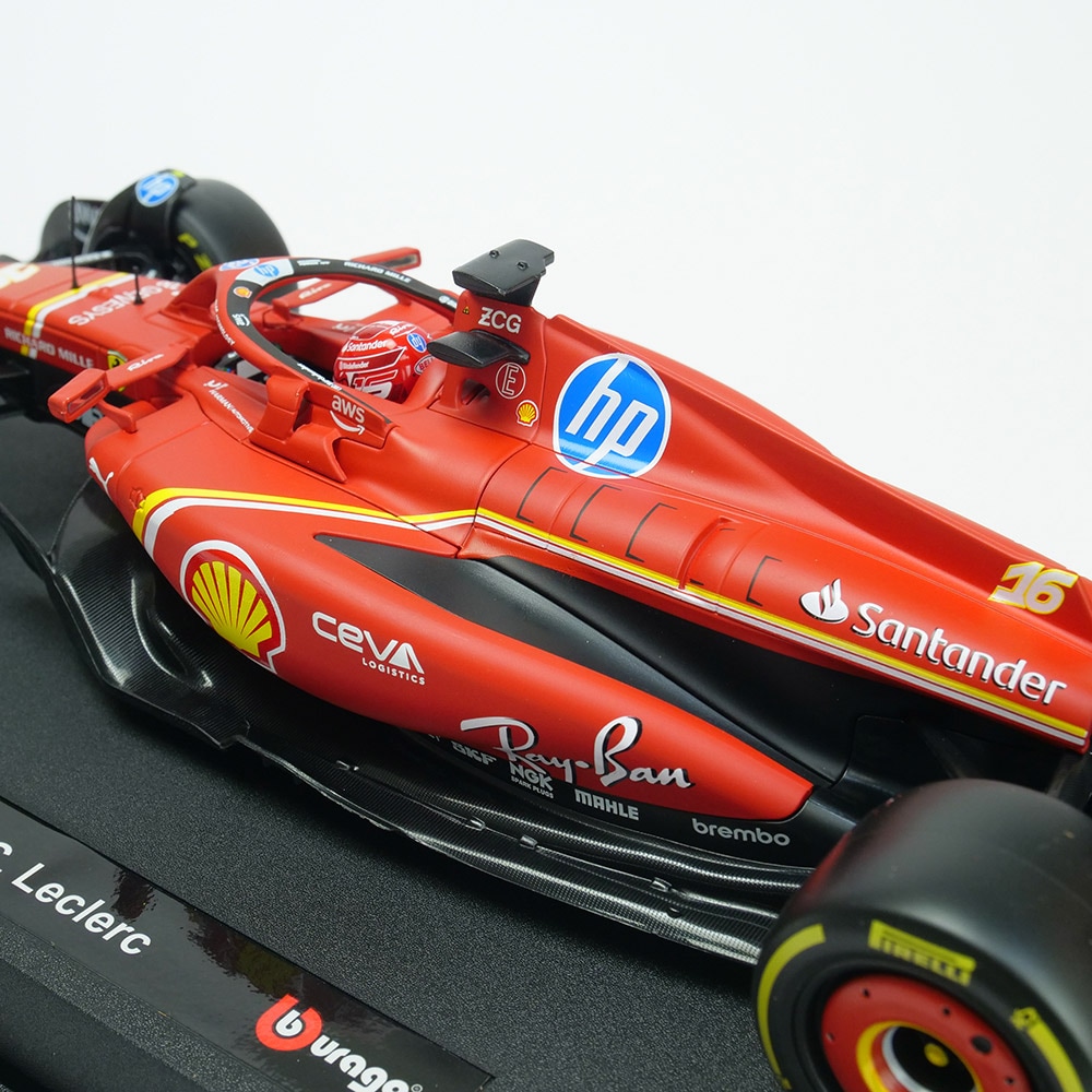 1/18 F1ブラーゴ フェラーリSF-24 C.ルクレール×LED照明ケース 1/18 F1