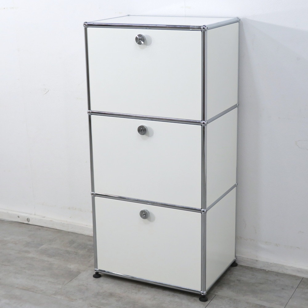 中古 USMハラー｜ キャビネット・サイドボード 1列3段 アントラサイト