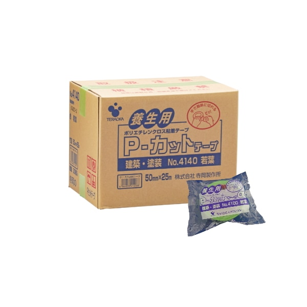 寺岡 pカットテープ 4100 養生テープ 50mm 25m 30巻箱 若葉 透明