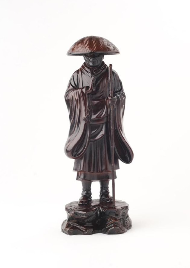 仏像】親鸞聖人 - 総高24cm 茶彩色 高岡銅器 | 日本の手技,高岡銅器の