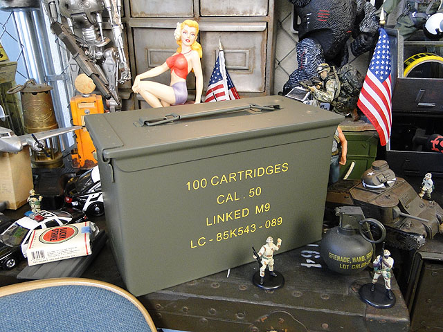 アンモボックス本物 米軍基地より重機関銃弾薬入れ 大サイズ US(米軍