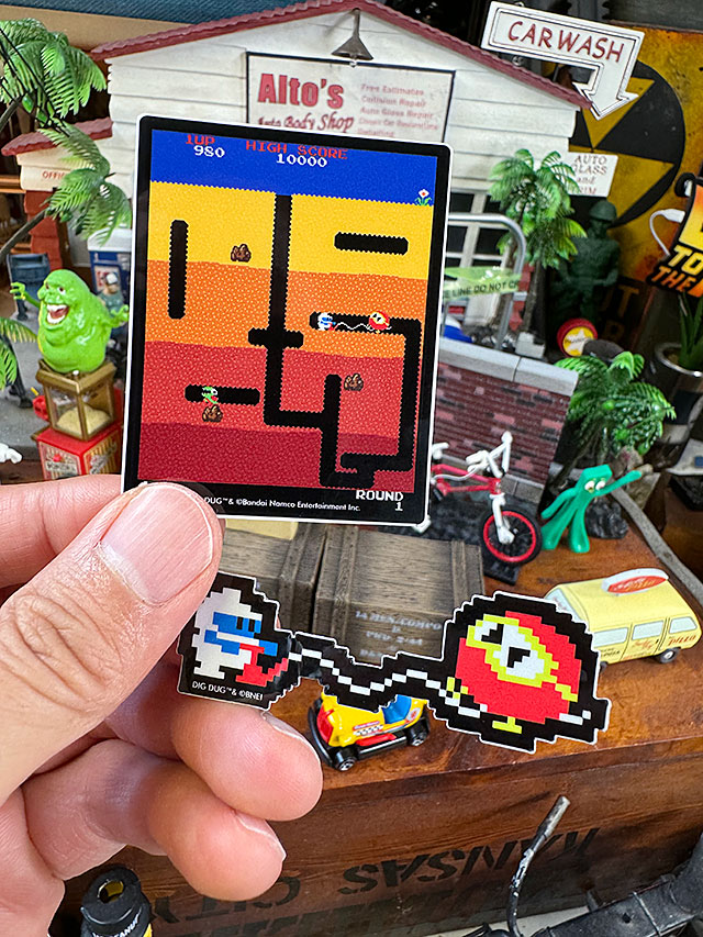 ナムコ オフィシャル ステッカー ディグダグ （ゲーム画面