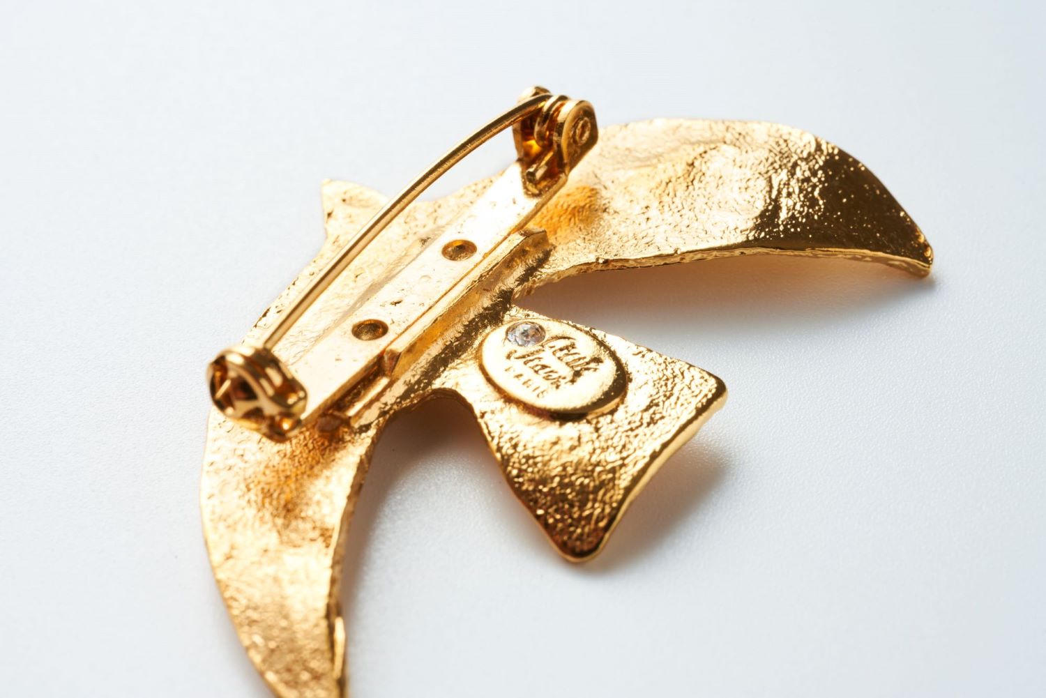 未使用級 セシルエジャンヌ ラ・コロンブ ブローチ 鳩 ハト 24金