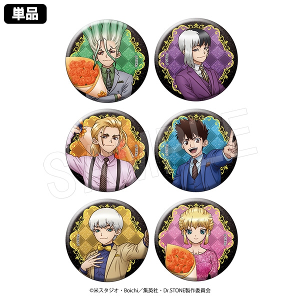 Dr.STONE あさぎりゲン 黒スーツ 缶バッジx22 dr.stone theキャラ