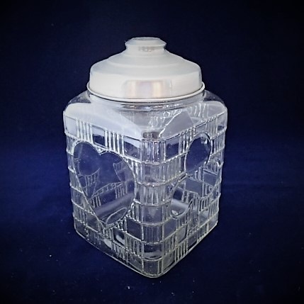 唐草文様 あめや瓶 菓子瓶 アルミ蓋 レア レトロ 昭和レトロ お菓子瓶