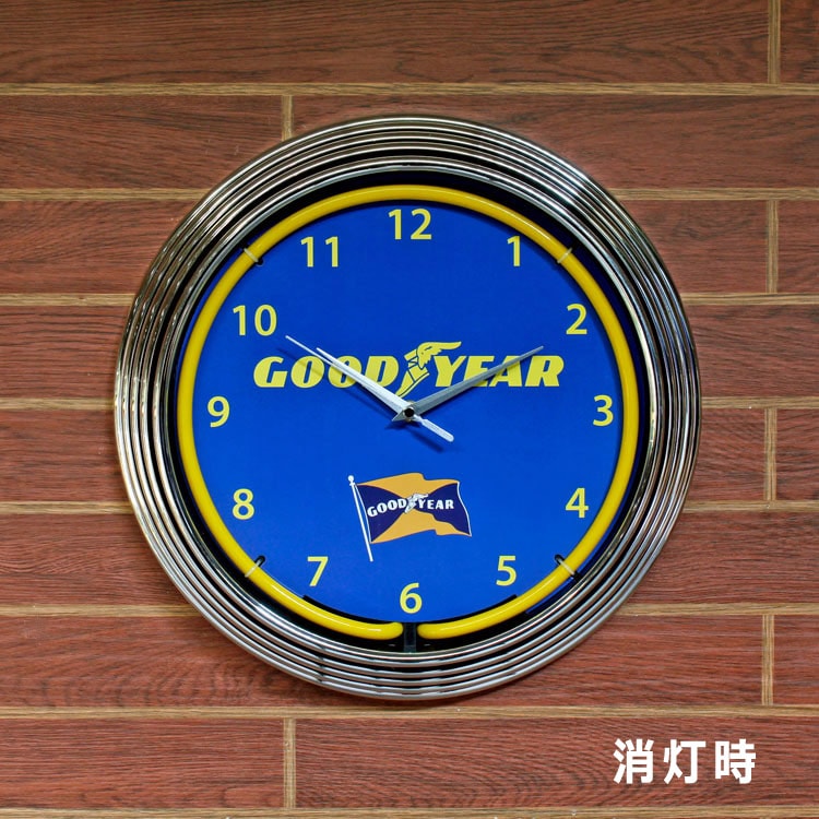 シボレー ダブル ネオンクロック ガレージ 世田谷ベース