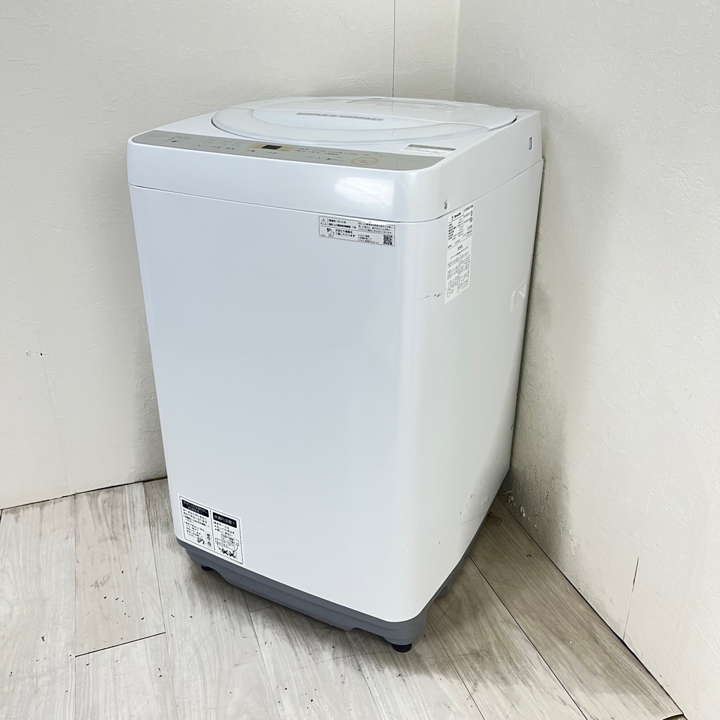 美品】SHARP 洗濯機 ES-GE6C-W （19年製） SHARP 洗濯機 6.0kg ES-GE6C