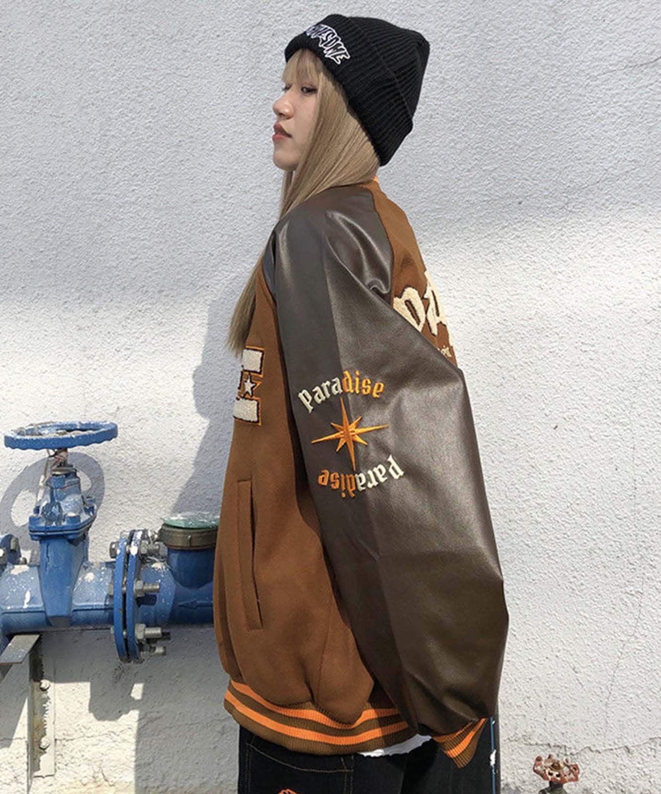 DEVICE select ブラウンベース ビッグロゴ スタジャン メンズ