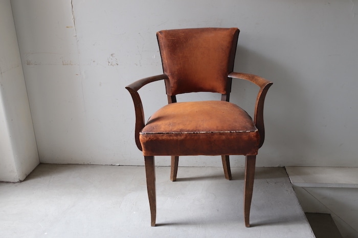 ✦1960〜1970✦PUレザー張り ラウンジチェア 木製脚 喫茶店 昭和レトロ