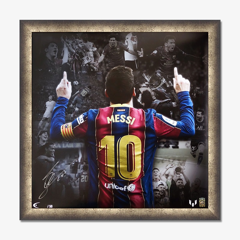 メッシ他バルサ選手5人直筆サイン入りサッカーボール メッシ他バルサ