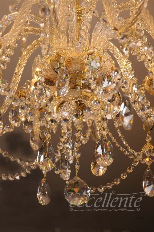 12月15日迄特別値引】イタリア製 豪華シャンデリア（美品）グリーン